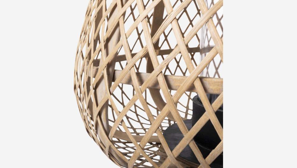 Lantaarn van bamboe - -37 x 42 cm - Naturel