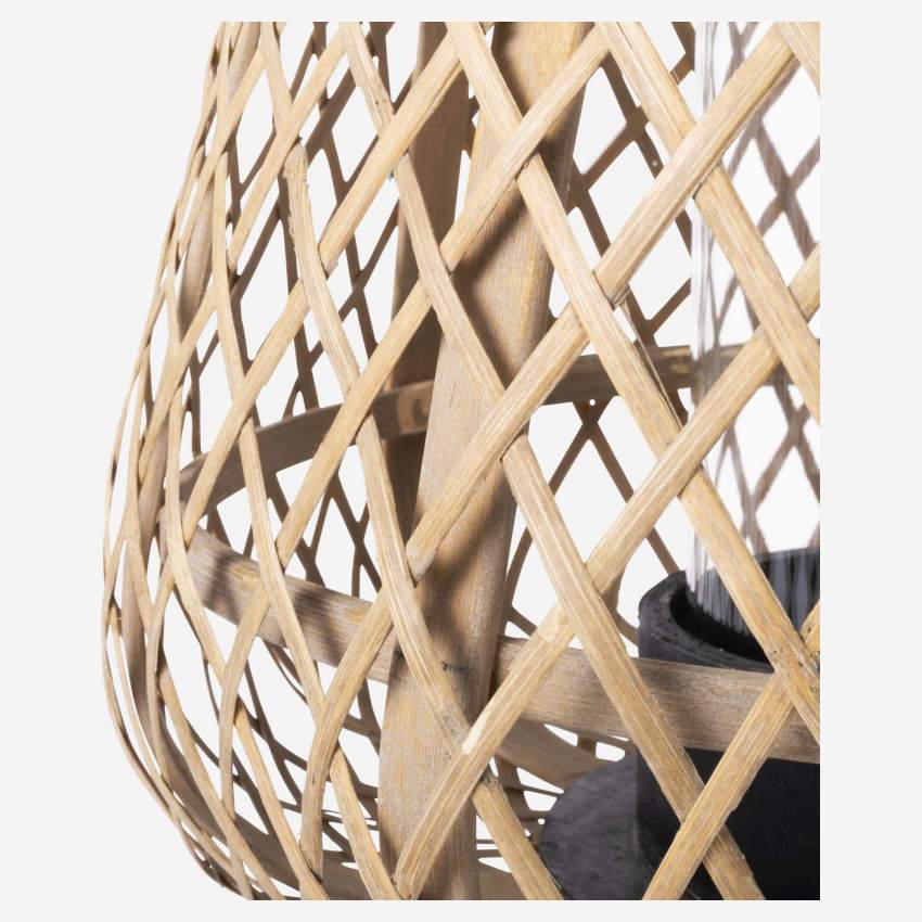 Lantaarn van bamboe - 27 x 34 cm - Naturel