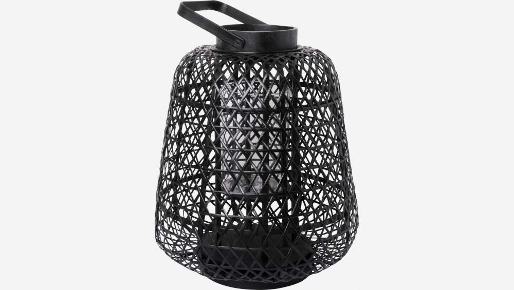 Lanterne en bambou - 35,5 x 43 cm - Noir