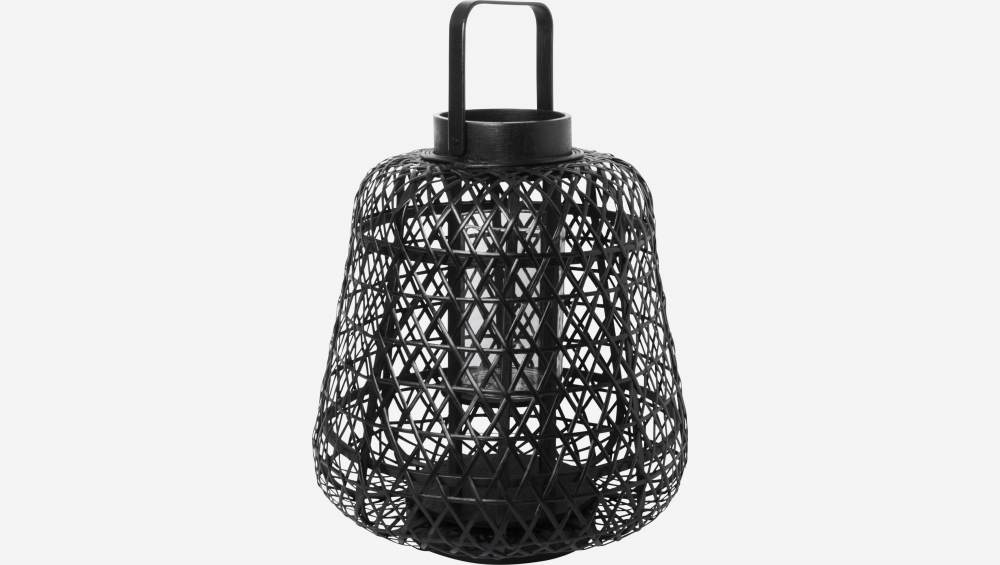 Lanterne en bambou - 33 x 38 cm - Noir
