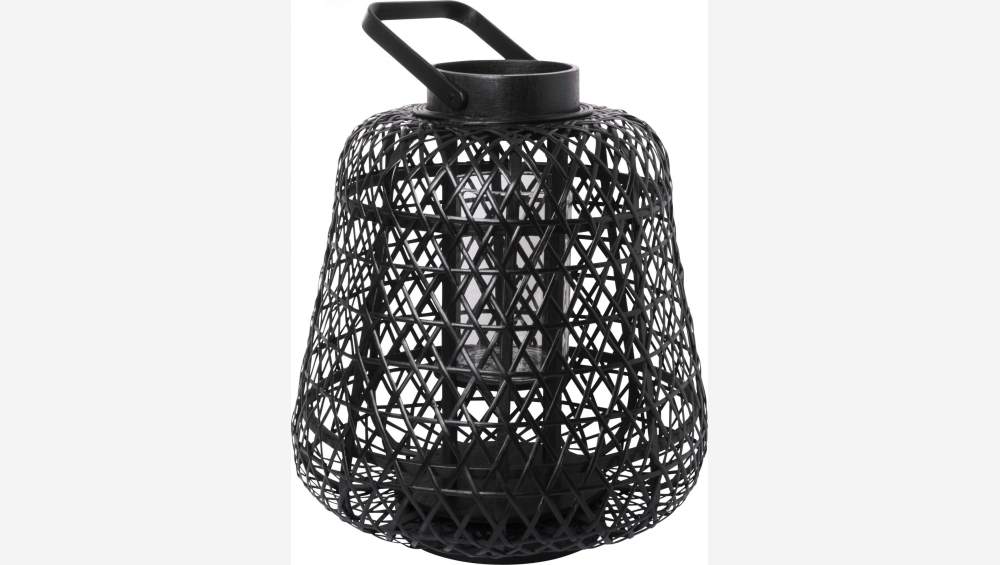 Lanterne en bambou - 33 x 38 cm - Noir