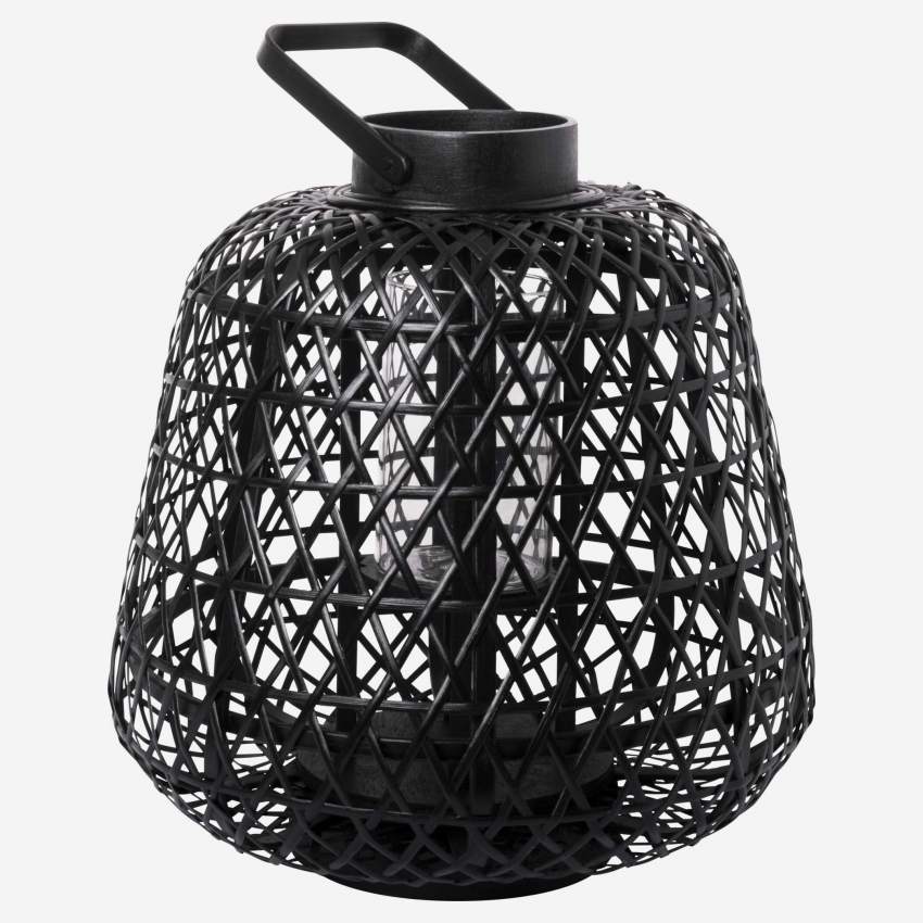 Lanterne en bambou - 30,5 x 33 cm - Noir