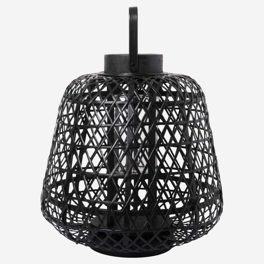 Lanterne en bambou - 30,5 x 33 cm - Noir