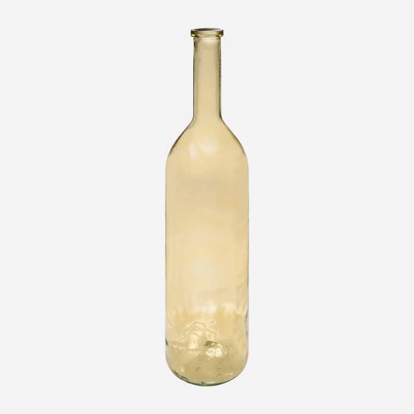 Flaschenvase aus Recyclingglas - 21 x 100 cm - Gelb