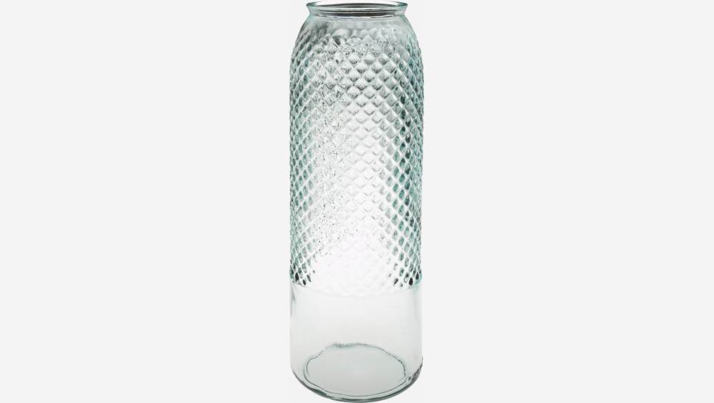 Vase en verre recyclé - 15 x 45 cm - Transparent