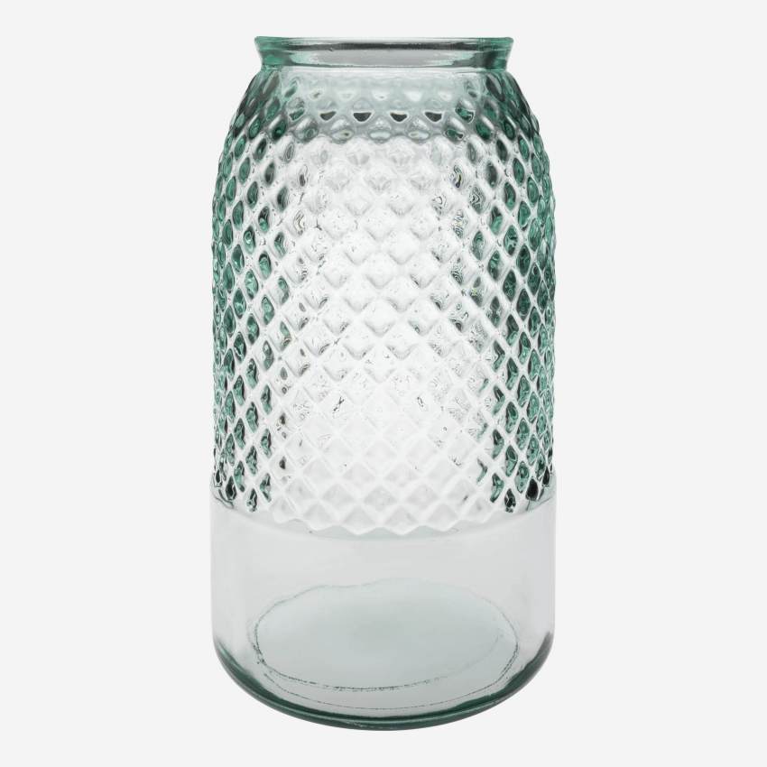 Vase aus Glas - 15 x 28 cm - Naturfarben
