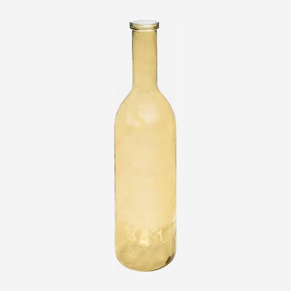 Flaschenvase aus Recyclingglas - 18 x 75 cm - Gelb