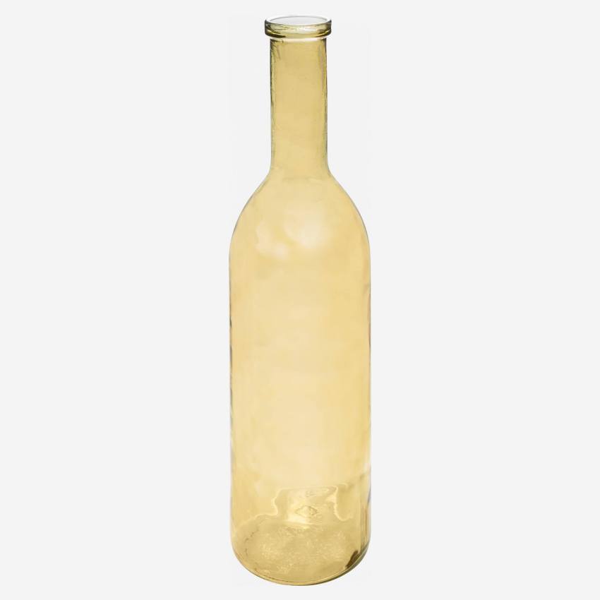 Flaschenvase aus Recyclingglas - 18 x 75 cm - Gelb