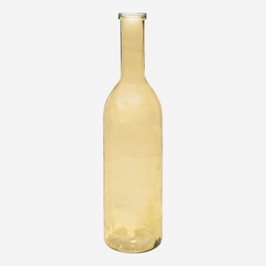 Flesvaas van gerecycled glas - 18 x 75 cm - Geel 