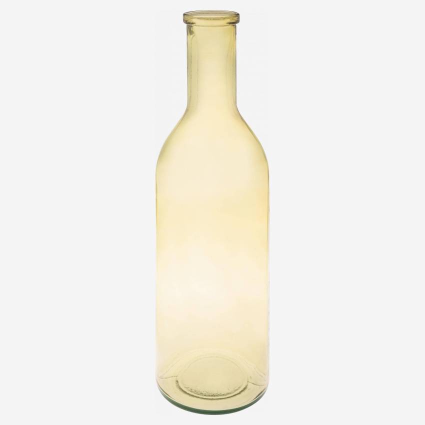 Flaschenvase aus Recyclingglas - 15 x 50 cm - Gelb