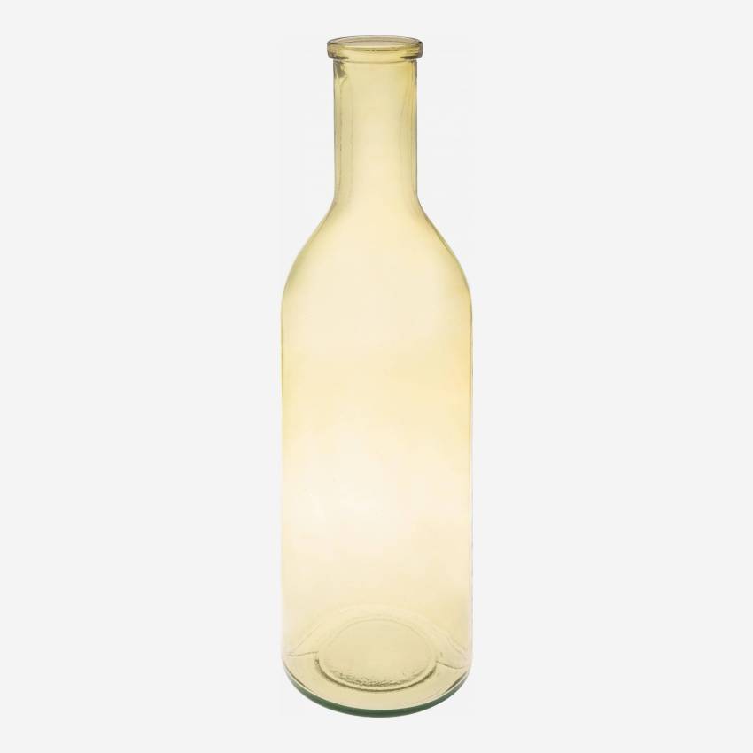 Flesvaas van gerecycled glas - 15 x 50 cm - Geel 
