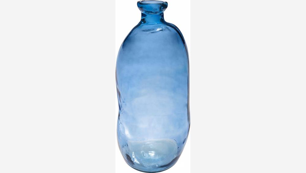 Vase dame jeanne en verre recyclé – 34 x 73 cm – Bleu 