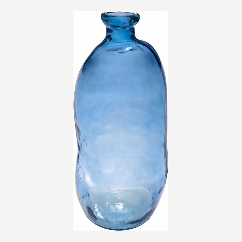 Vase dame jeanne en verre recyclé – 34 x 73 cm – Bleu 