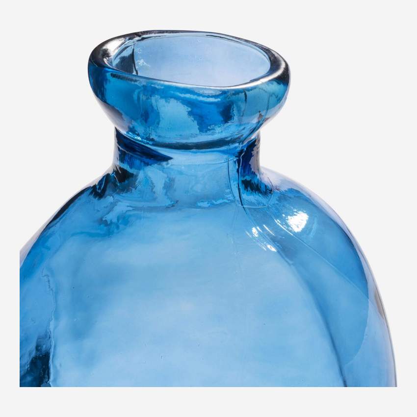 Vase dame jeanne en verre recyclé – 34 x 73 cm – Bleu 