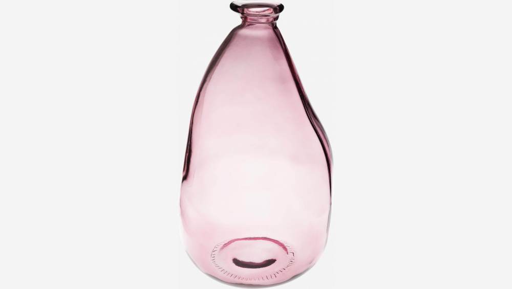 Vase dame jeanne en verre recyclé – 21 x 36 cm – Rose 