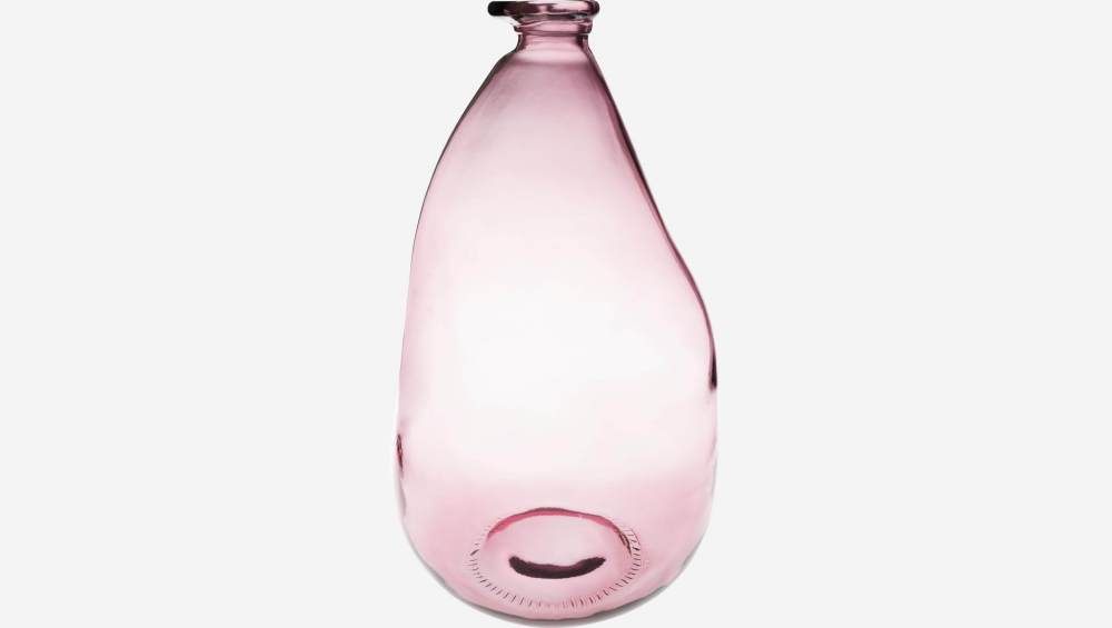 Vaas Dame Jeanne van gerecycled glas - 21 x 36 cm - Roze 