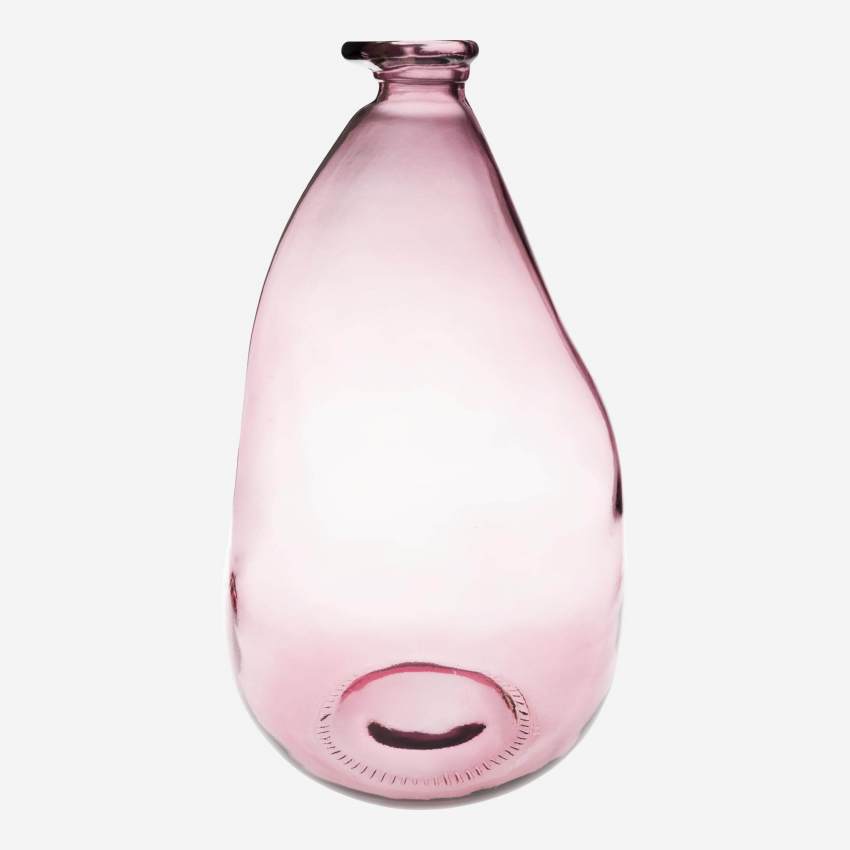 Vaas Dame Jeanne van gerecycled glas - 21 x 36 cm - Roze 