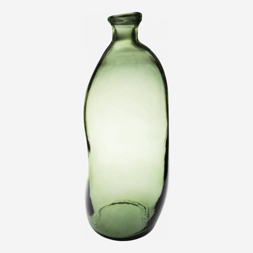 Vaas Dame Jeanne van gerecycled glas - 13 x 35 cm - Groen
