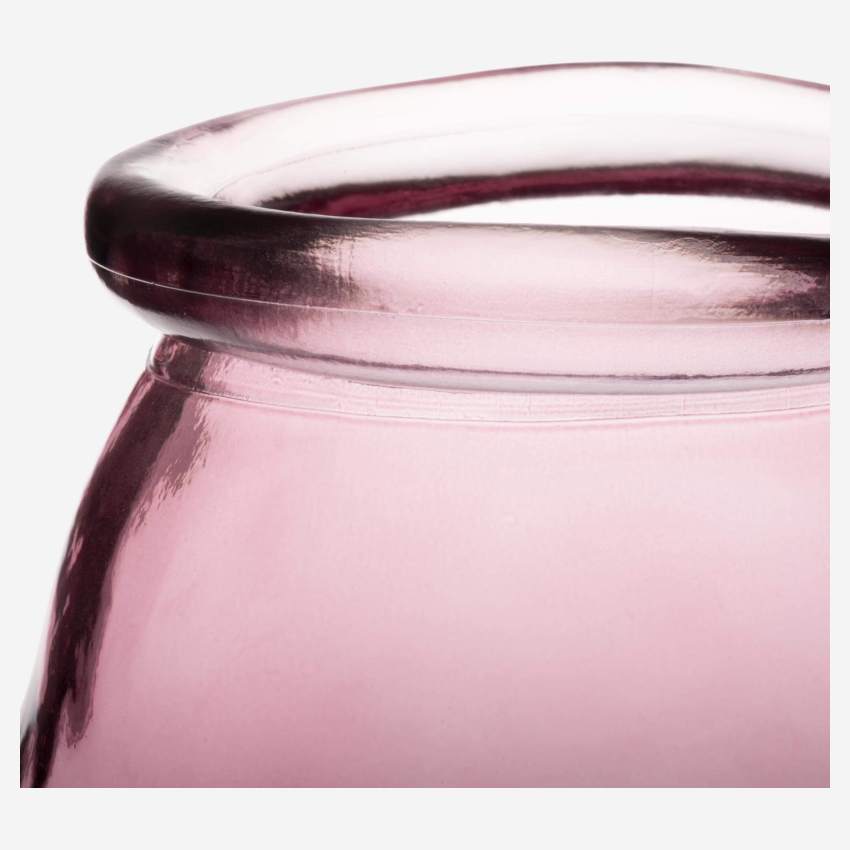 Vaso per candele in vetro riciclato - 15 x 15 cm - Rosa