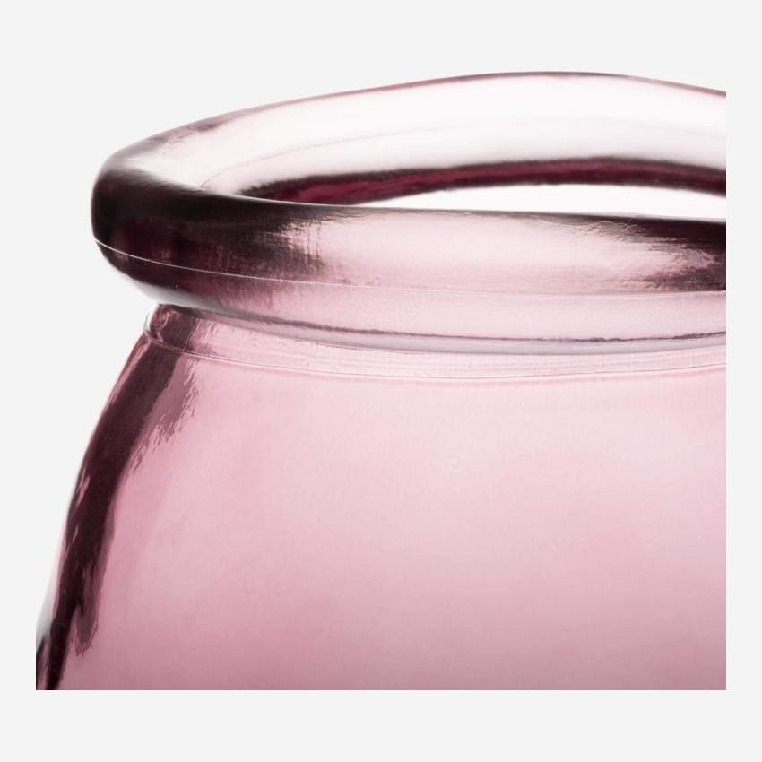 Vaso per candele in vetro riciclato - 15 x 15 cm - Rosa