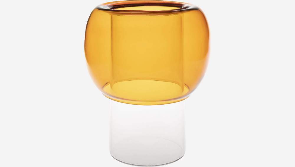 Jarrón de vidrio - 13 x 15 cm - Amarillo