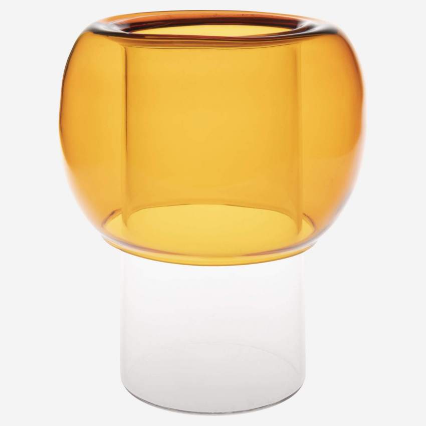 Vaso di vetro - 13 x 15 cm - Giallo