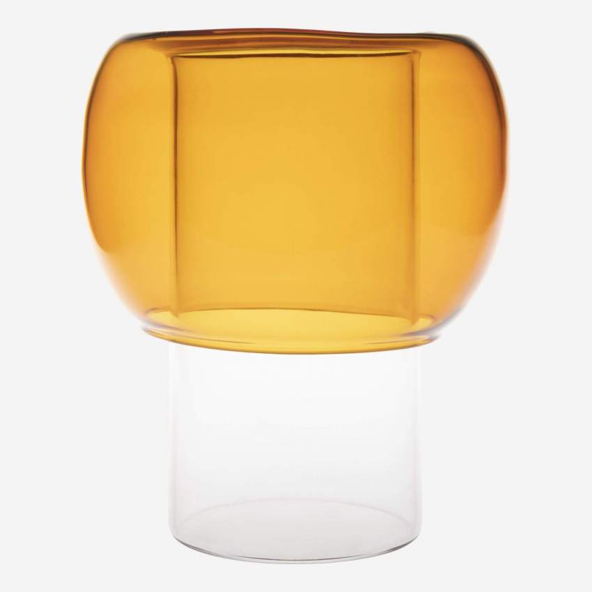 Jarrón de vidrio - 13 x 15 cm - Amarillo
