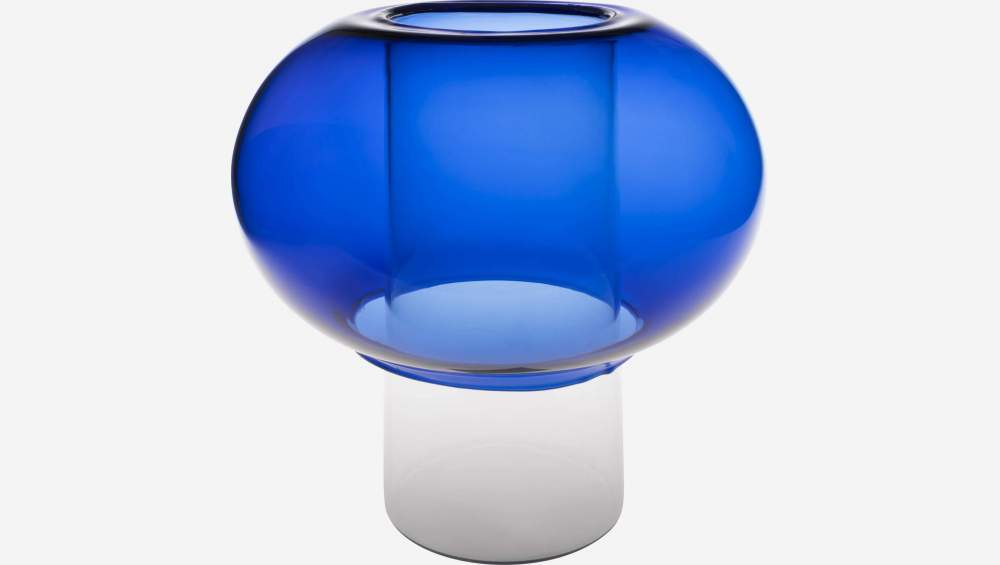 Vase en verre - 19 x 18 cm - Bleu