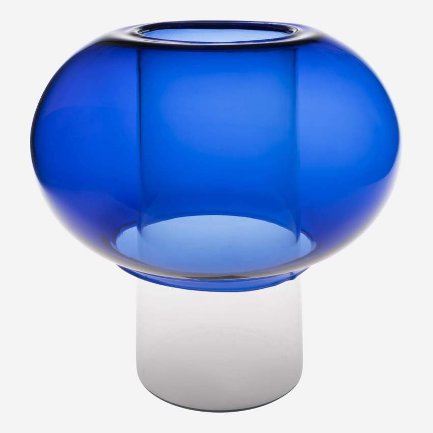 Vase aus Glas - 19 x 18 cm - Blau