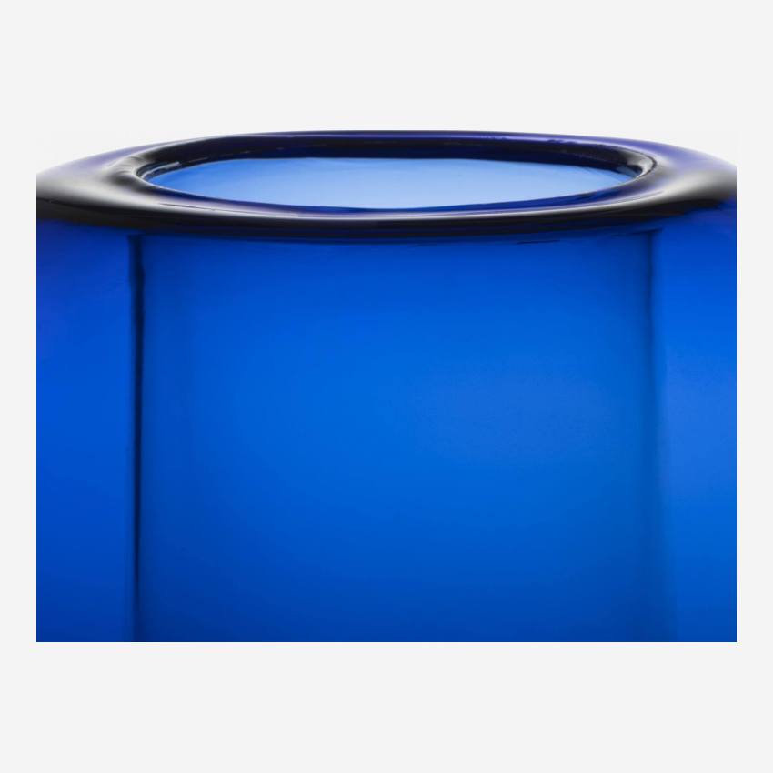 Jarrón de vidrio - 19 x 18 cm - Azul