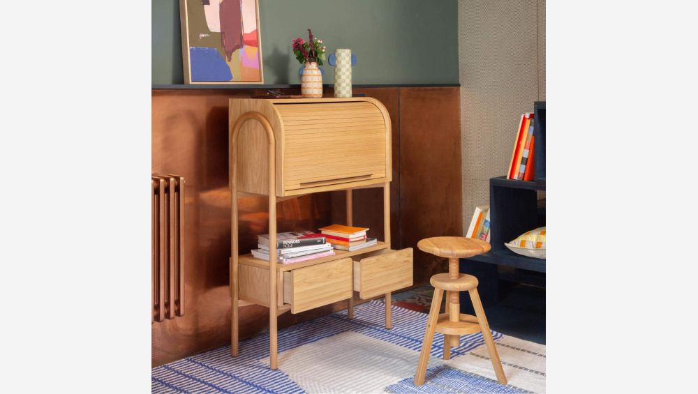 Tabouret à vis en chêne - Naturel