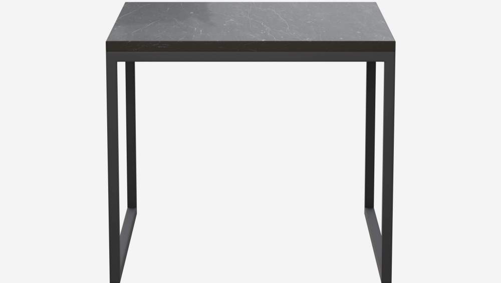 Tavolino quadrato con piano in marmo - Nero