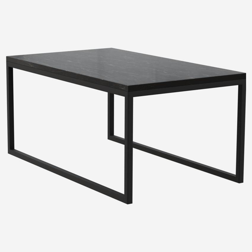Table d'appoint rectangulaire avec plateau en marbre - Noir