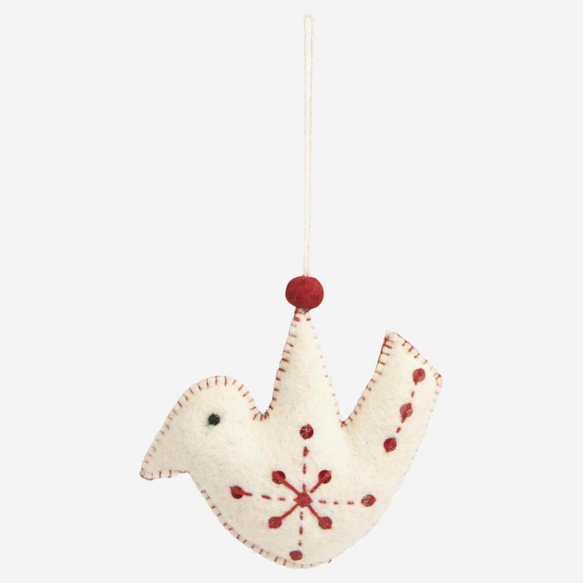 Kerstdecoratie - Vilten vogel om op te hangen