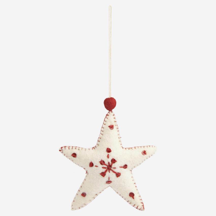 Weihnachtsdekoration - Stern aus Filz zum Aufhängen