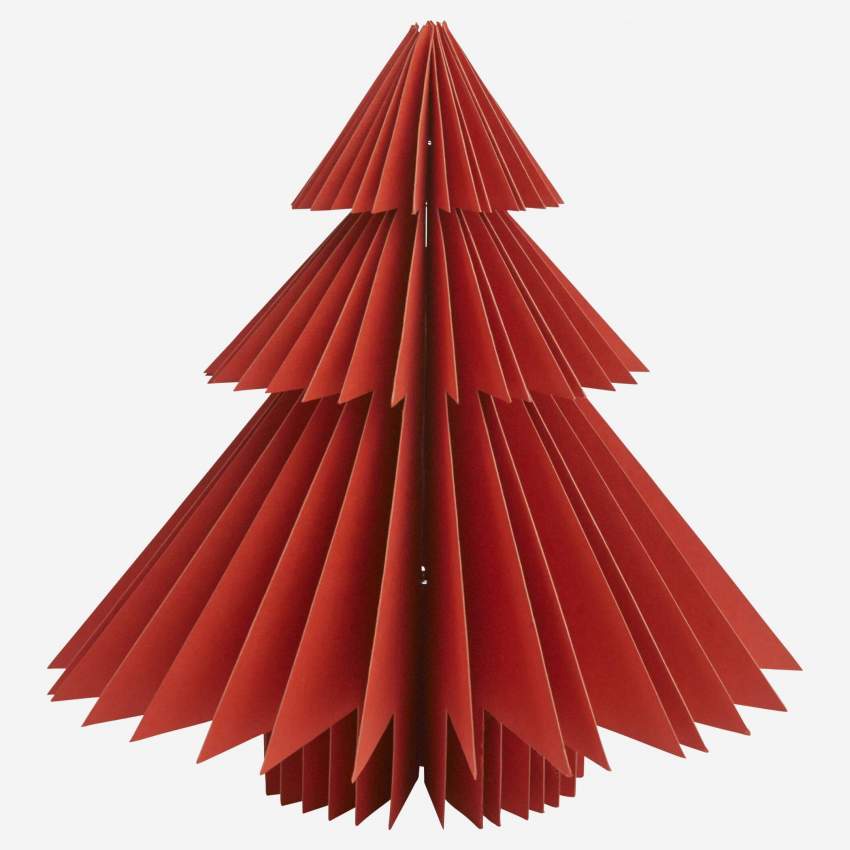 Décoration de Noël - Sapin en papier - 23 cm - Rouge
