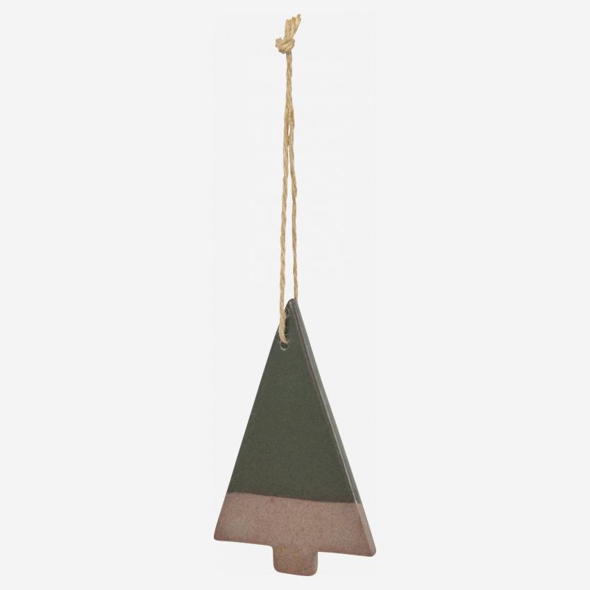 Weihnachtsdekoration - Tannenbaum aus Porzellan zum Aufhängen - Grün