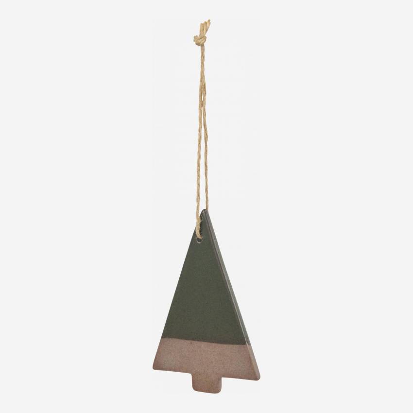 Weihnachtsdekoration - Tannenbaum aus Porzellan zum Aufhängen - Grün