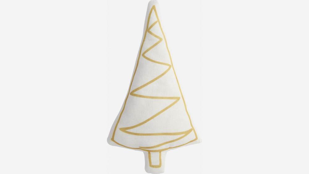 Decoración de Navidad - Cojín abeto de tela - Amarillo