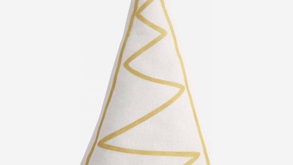 Decoración de Navidad - Cojín abeto de tela - Amarillo