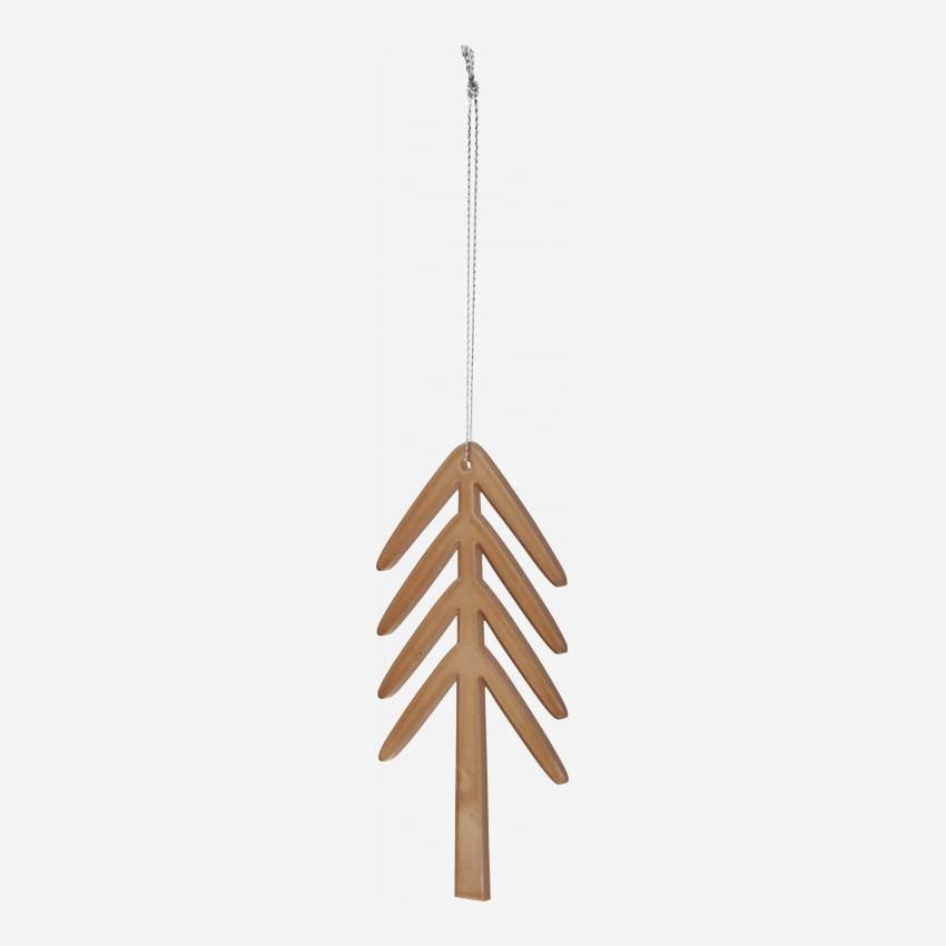 Kerstdecoratie - Plastic kerstboom om op te hangen - Bruin