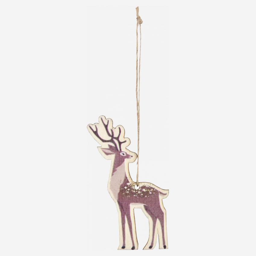 Weihnachtsdekoration - 2er-Set Majestätische Rentiere aus Holz zum Aufhängen