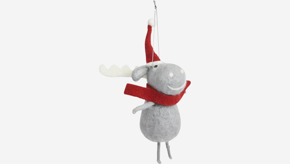 Weihnachtsdekoration - Rentier aus Wolle zum Aufhängen