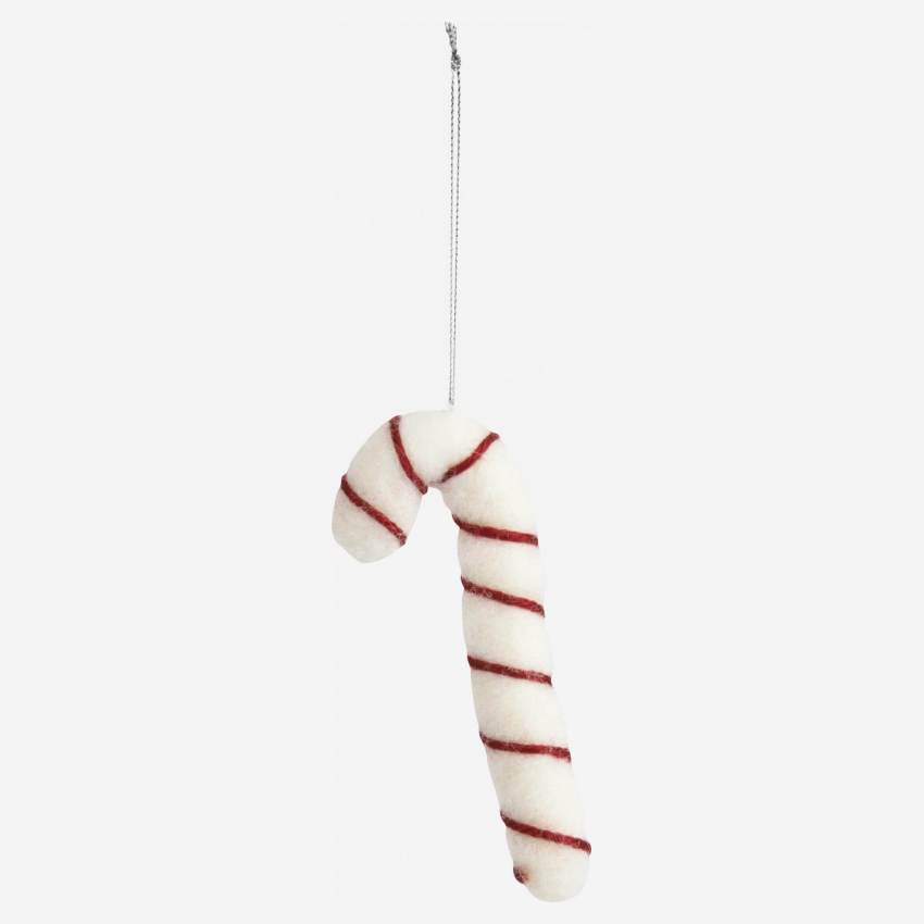 Decoración de Navidad - Decoración "bastón de caramelo" de lana