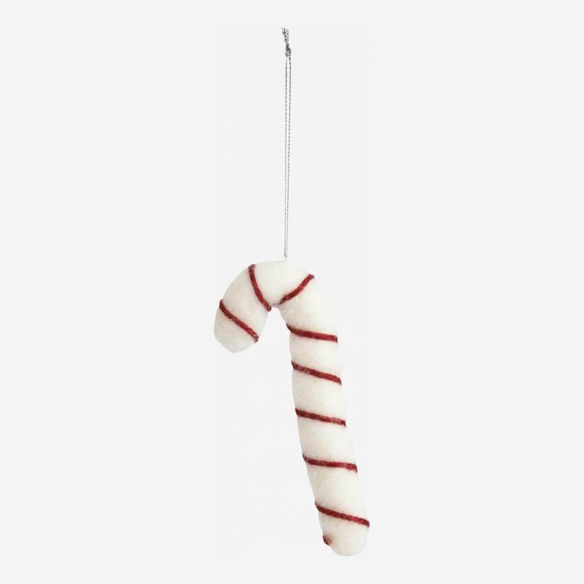 Weihnachtsdekoration - Ornament "Zuckerstange" aus Wolle