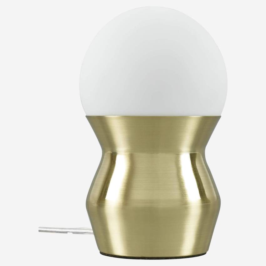 Mini lámpara de mesa de vidrio y metal - 19 cm - Dorado