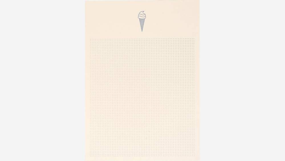 Bloco de notas A5 - 45 folhas - Motivo corneto de gelado - Design by Floriane Jacques