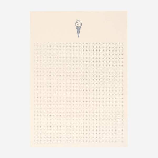 Bloc-notes A5 - 45 feuilles - Motif cornet de glace - Design by Floriane Jacques
