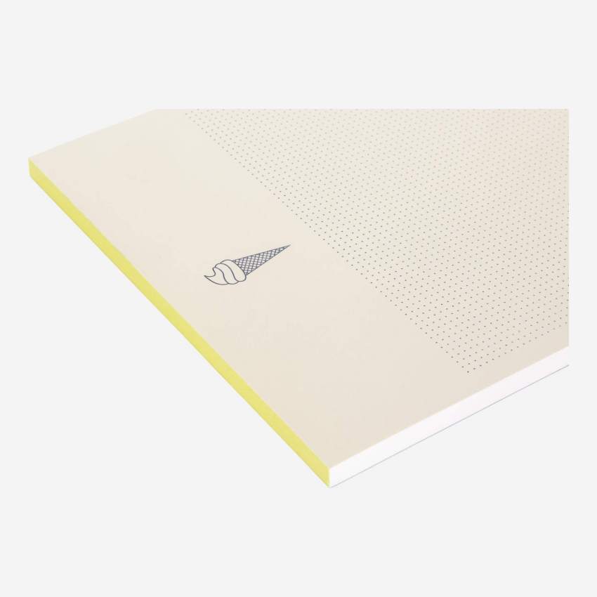 Notitieboekje A5-formaat - 45 vellen - Motief ijshoorntje - Design by Floriane Jacques