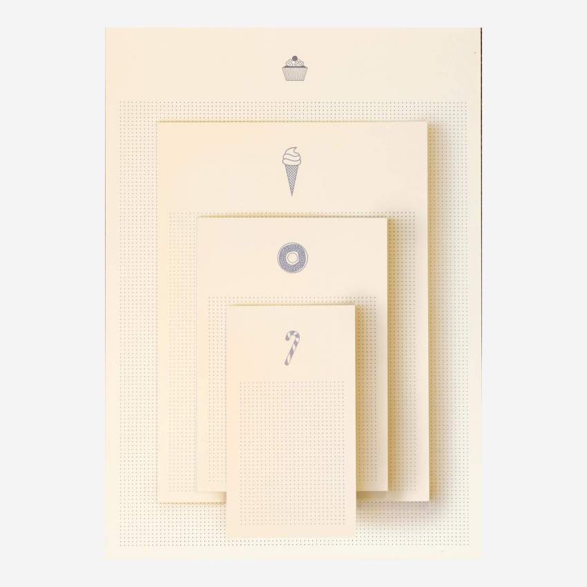 Mini bloco de notas - 45 folhas - Motivo bengala - Design by Floriane Jacques